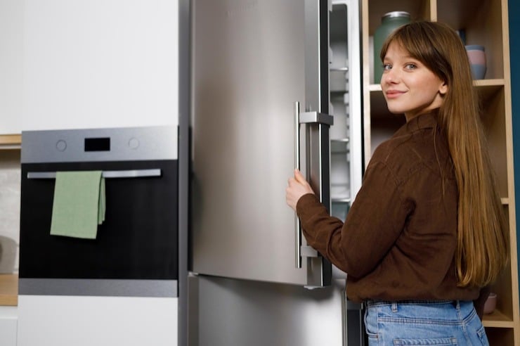 Ragazza al frigo